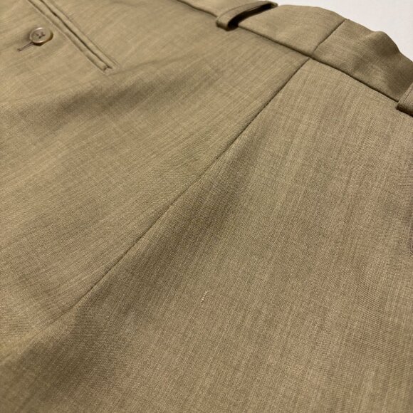 J. Ferrar Mens Dress Pants 42x32‎ Pleated Khaki Tan Polyester Slacks - Picture 4 of 10